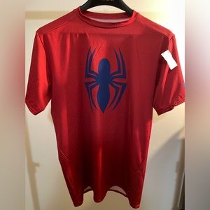 Spider-Man Marvel UnderArmour short sleeved compression shirt.